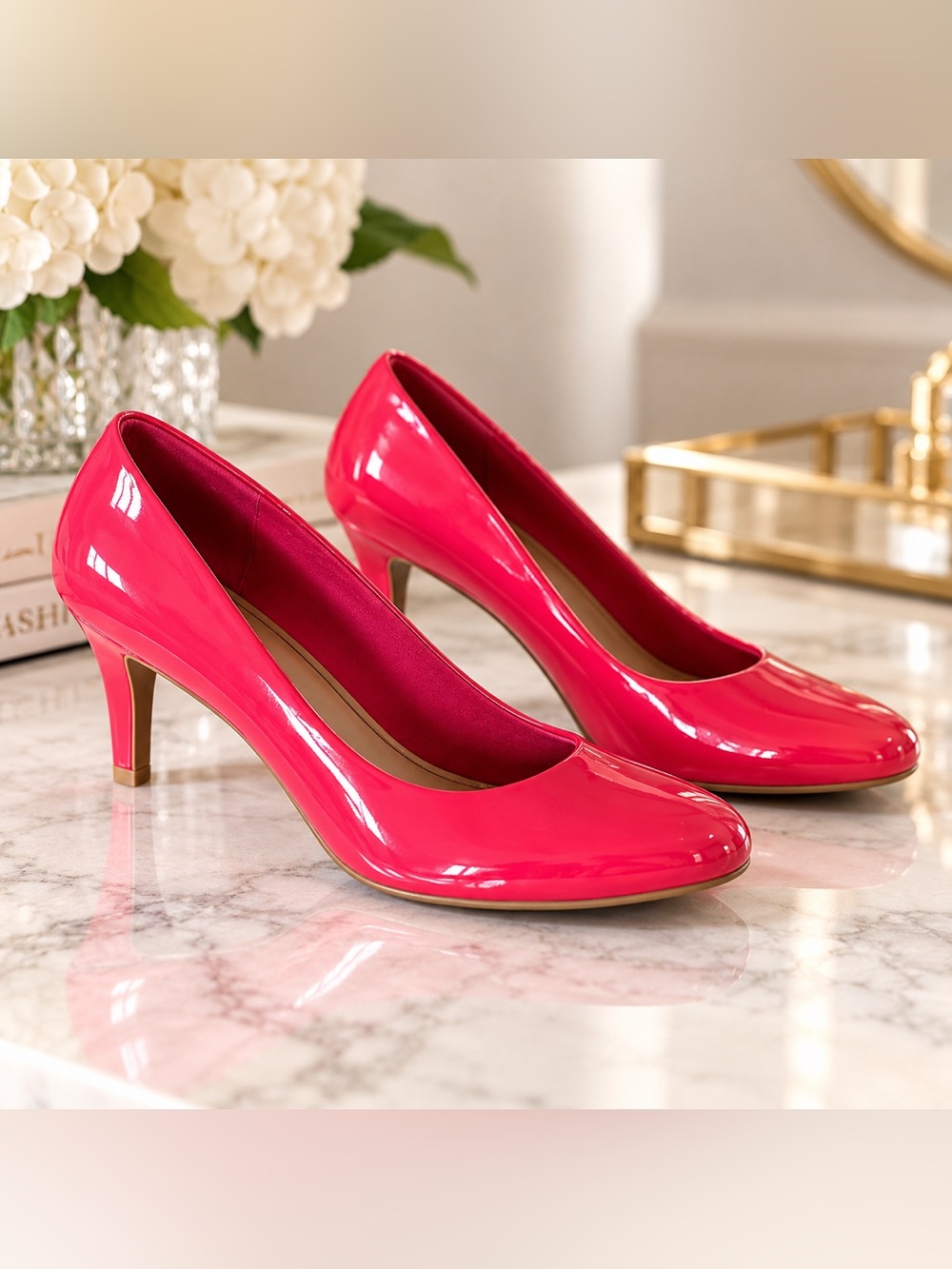 Women’s 8W Comfort Plus Prefictions Dress Shoes Dark Pink High Heels Stiletto